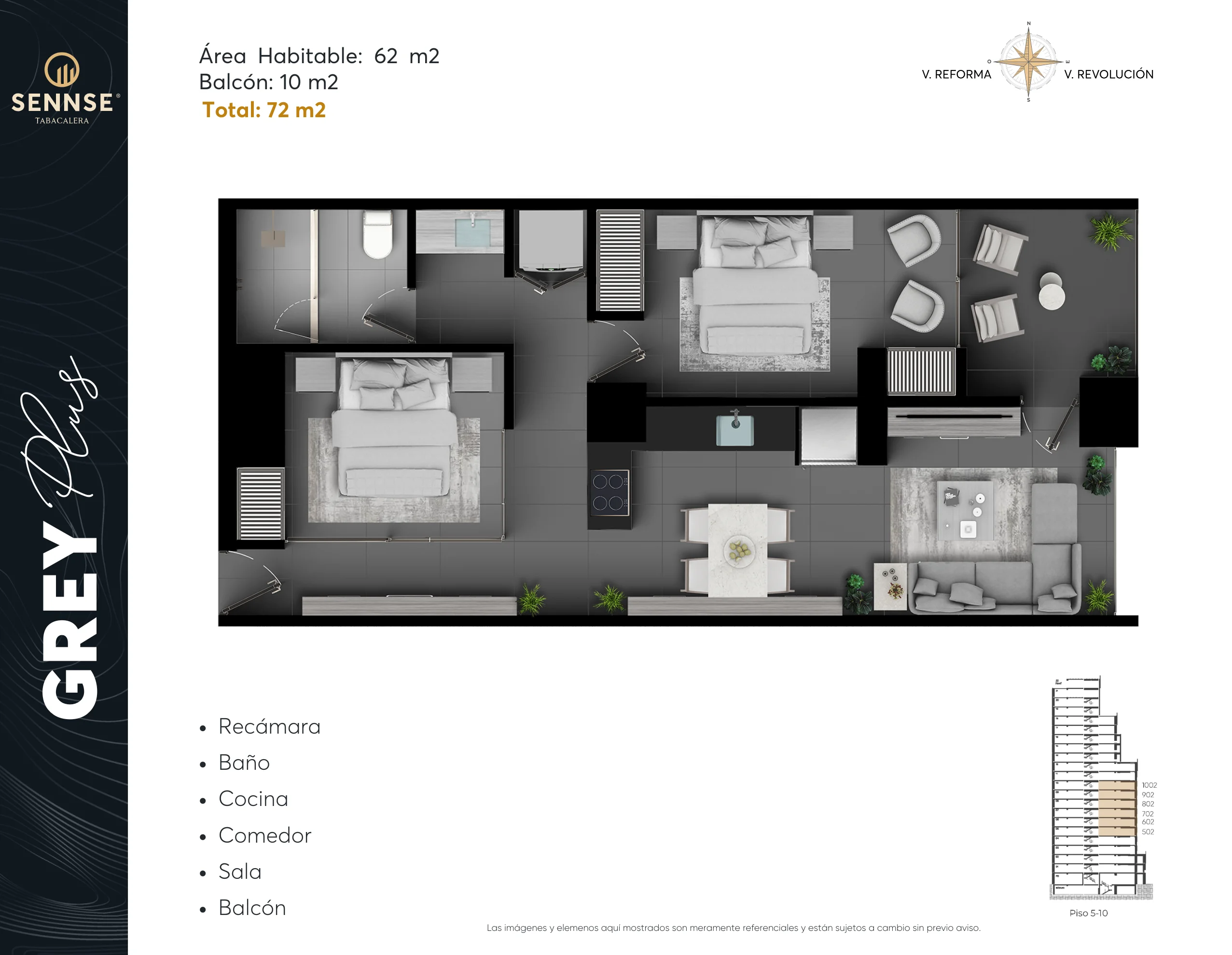 Tipología de departamento. Plano arquitectónico