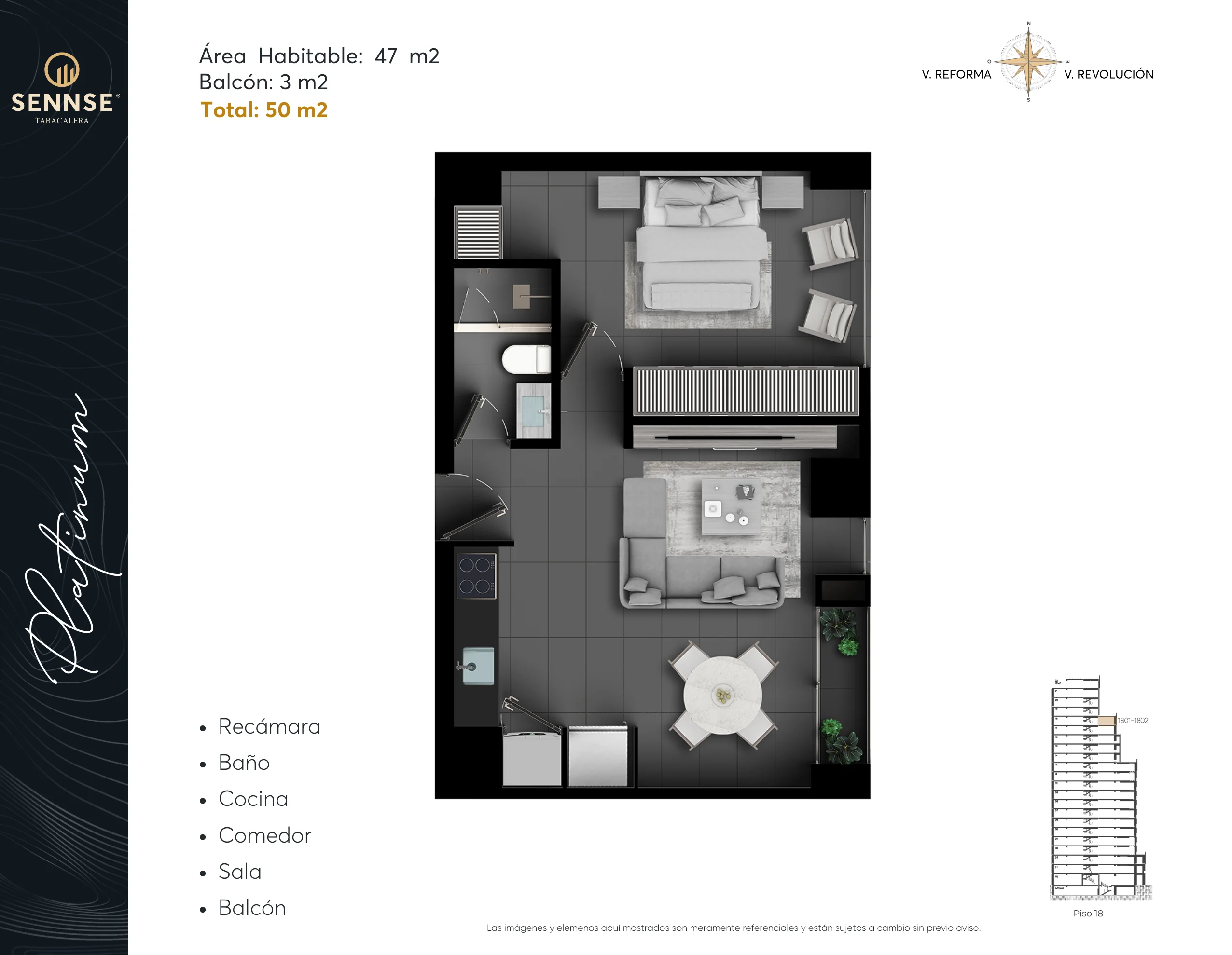 Tipología de departamento. Plano arquitectónico