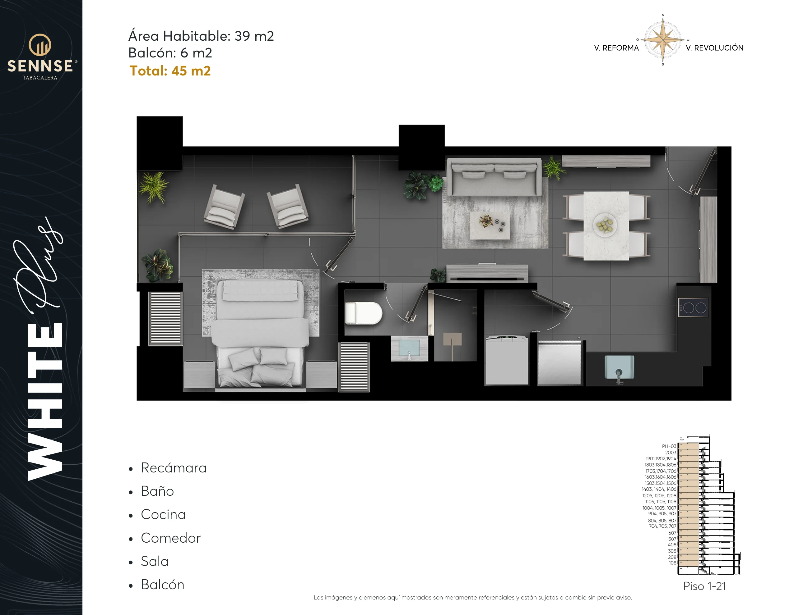 Tipología de departamento. Plano arquitectónico