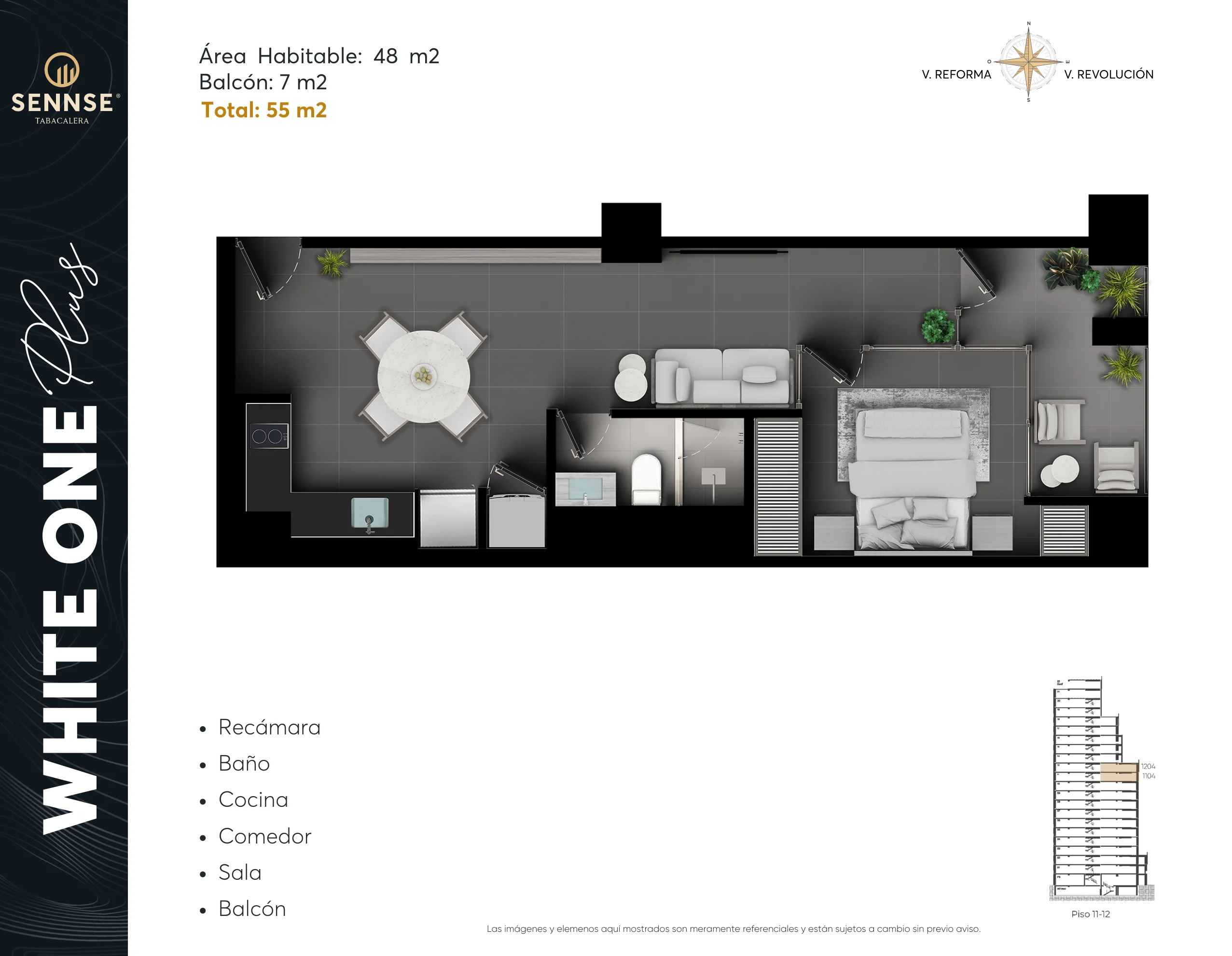 Tipología de departamento. Plano arquitectónico