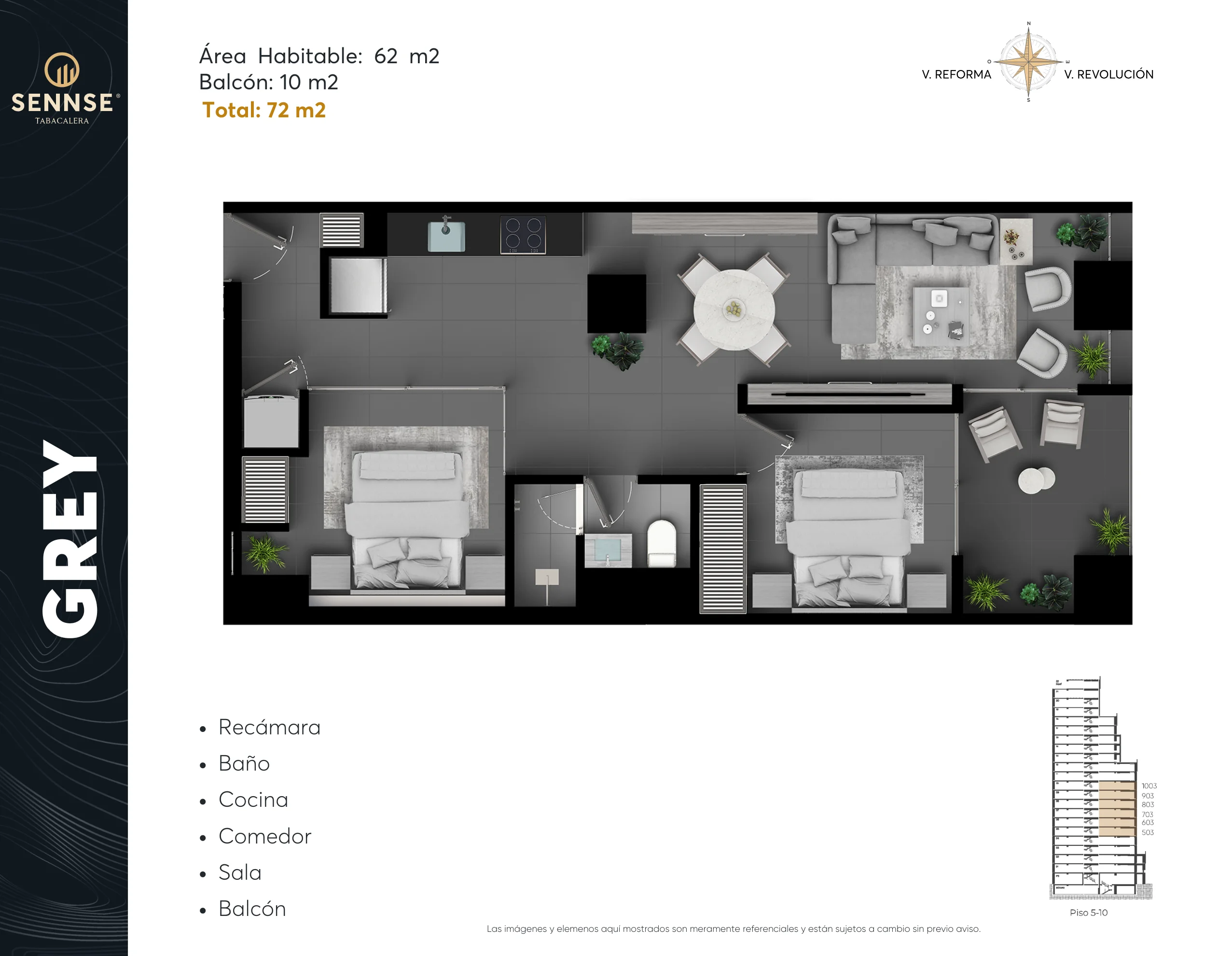 Tipología de departamento. Plano arquitectónico